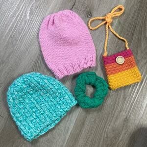 Handmade Crochet‎ Accessories Set - Hats Lot Knit Knitting Lot